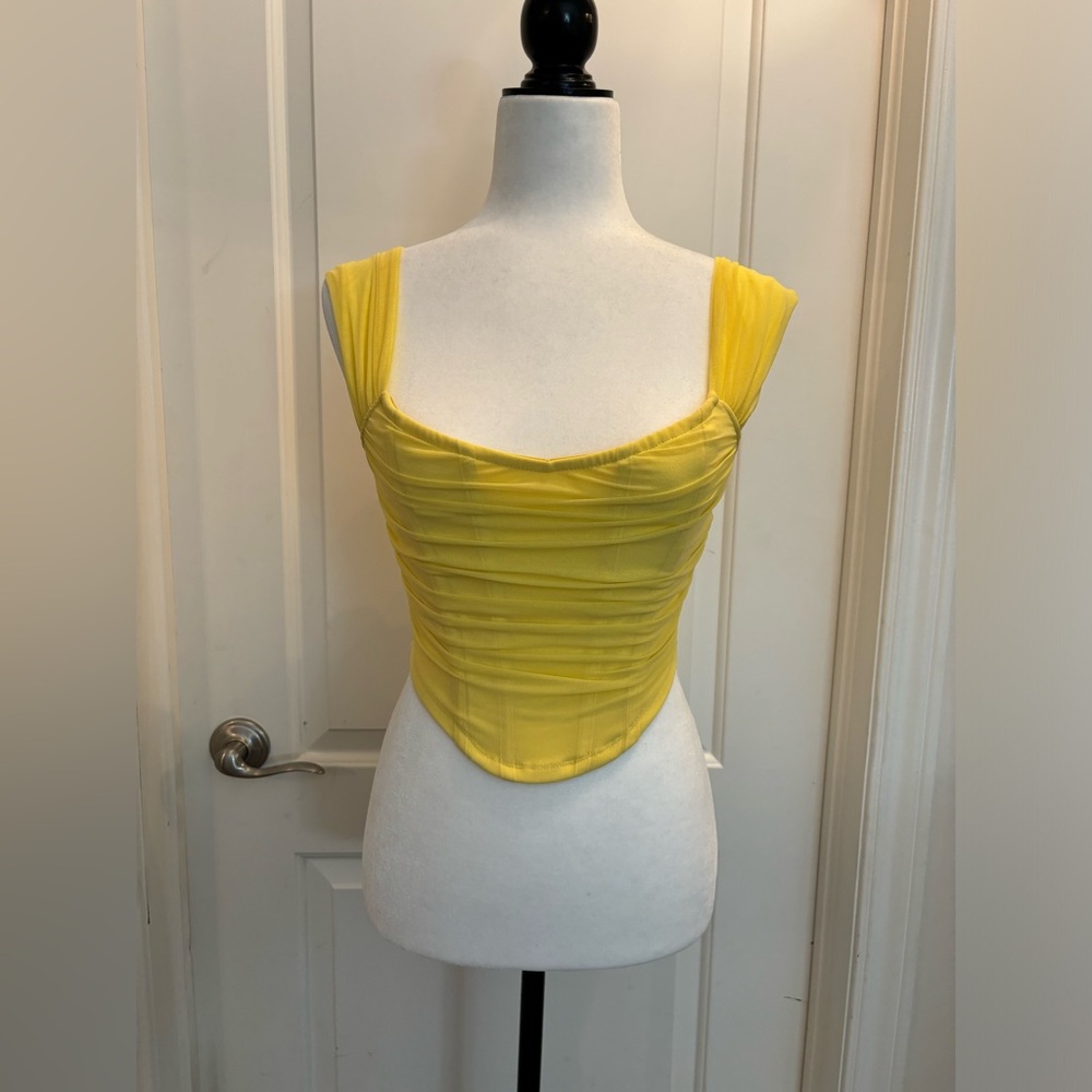 SHEIN Yellow Coreset Tank Top
